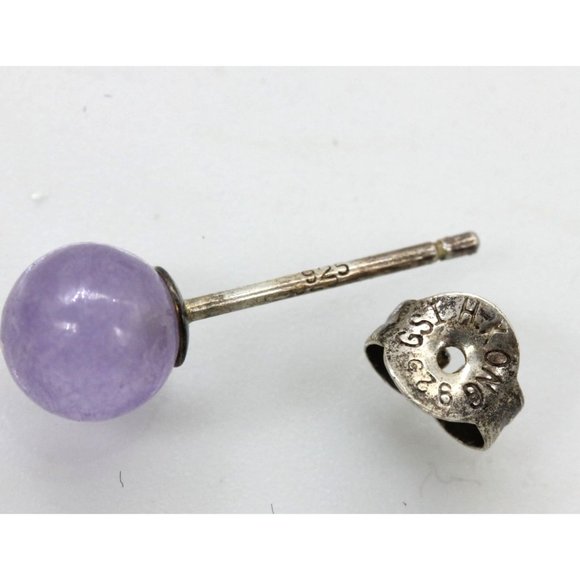 6 pairs 925 STERLING GSI Hong Kong, pearl, jade earring set vintage in case - Picture 7 of 8